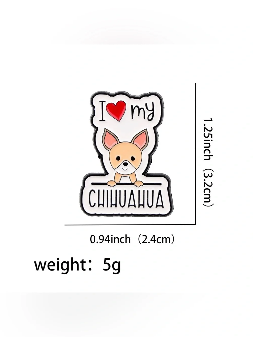 I Love My Chihuahua Enamel Pin – Cute Chihuahua Dog Lover Lapel Pin